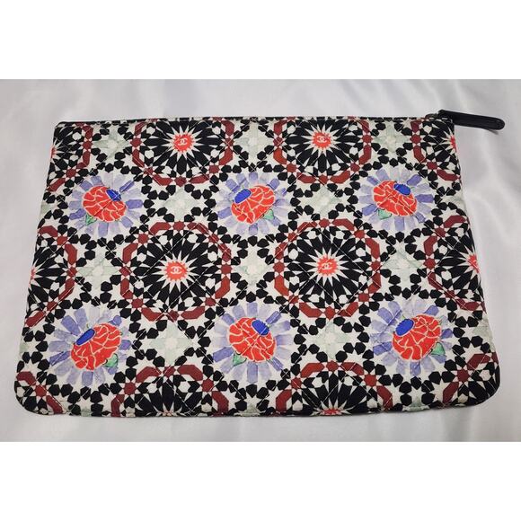 US Based Authentic Chanel Paris Dubai Medium Printed Canvas O Case Clutch - Picture 2 of 10